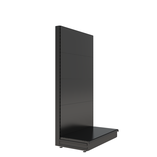 S-Mart 1000L x 1800H Single-Sided Gondola Shelving Bay with Plain Back Panels in Black