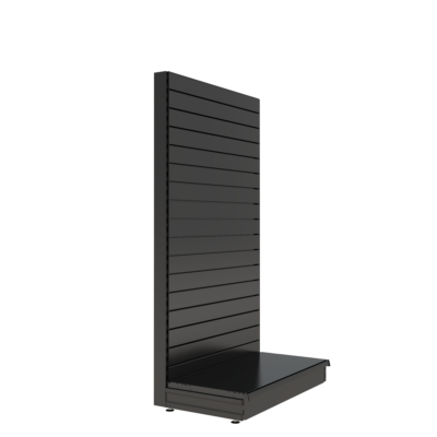 S-Mart 1000L x 1800H Single-Sided Gondola Shelving Bay with Slatwall Back Panels in Black