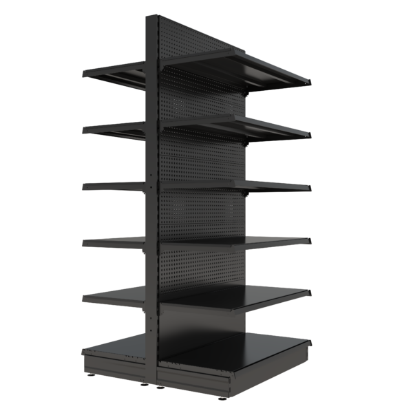 S-Mart 1000L x 2100H Double-Sided Gondola Shelving Bay with Volcano Back Panels - Image 2