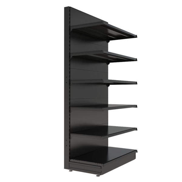 S-Mart 1000L x 2100H Single-Sided Gondola Shelving Bay with Plain Back Panels - Image 2