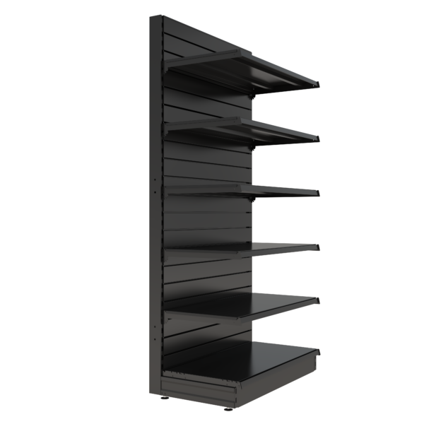 S-Mart 1000L x 2100H Single-Sided Gondola Shelving Bay with Slatwall Back Panels - Image 2