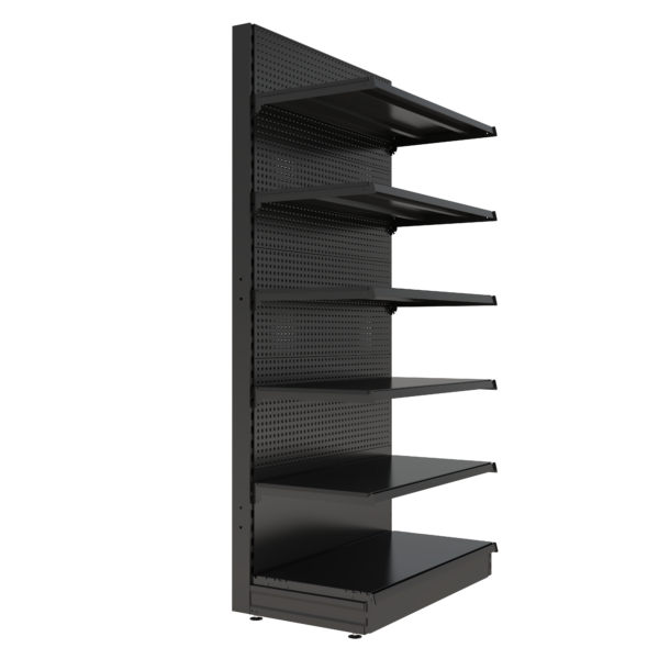 S-Mart 1000L x 2100H Single-Sided Gondola Shelving Bay with Volcano Back Panels - Image 2