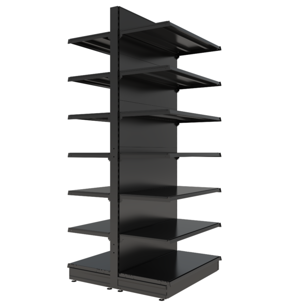 S-Mart 1000L x 2400H Double-Sided Gondola Shelving Bay with Plain Back Panels - Image 2