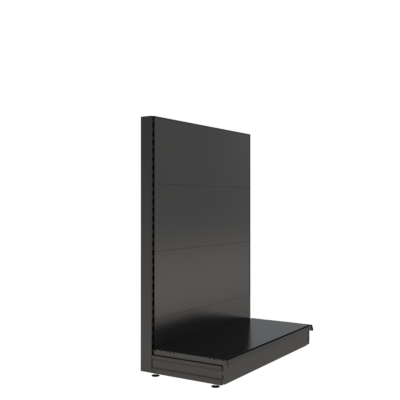 S-Mart 1200L x 1500H Single-Sided Gondola Shelving Bay with Plain Back Panels - Matt Black
