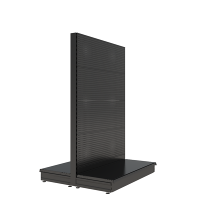 S-Mart 1200L x 1800H Double-Sided Gondola Shelving Bay with Volcano Back Panels - Matt Black