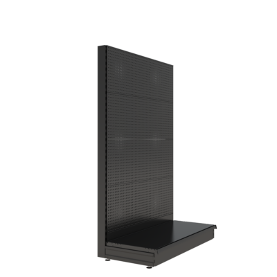 S-Mart 1200L x 1800H Single-Sided Gondola Shelving Bay with Volcano Back Panels - Matt Black