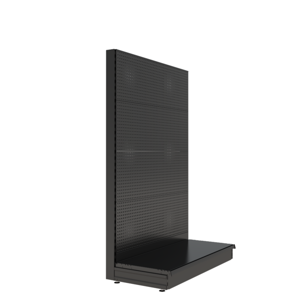S-Mart 1200L x 1800H Single-Sided Gondola Shelving Bay with Volcano Back Panels - Matt Black
