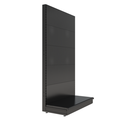 S-Mart 1200L x 2100H Single-Sided Gondola Shelving Bay with Volcano Back Panels - Matt Black