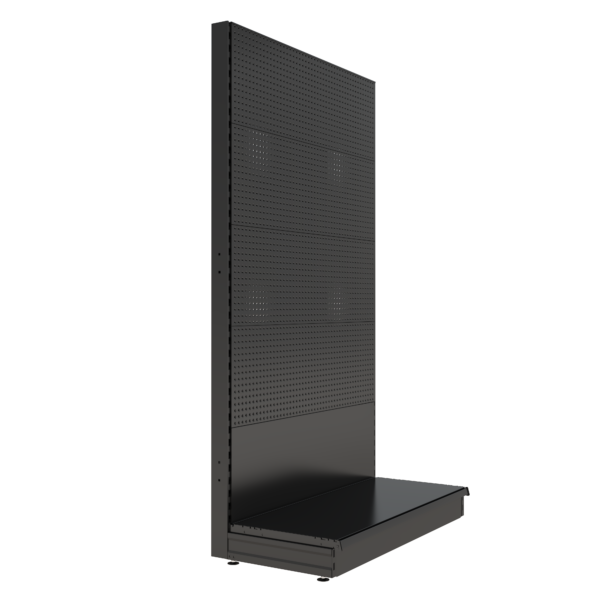 S-Mart 1200L x 2100H Single-Sided Gondola Shelving Bay with Volcano Back Panels - Matt Black