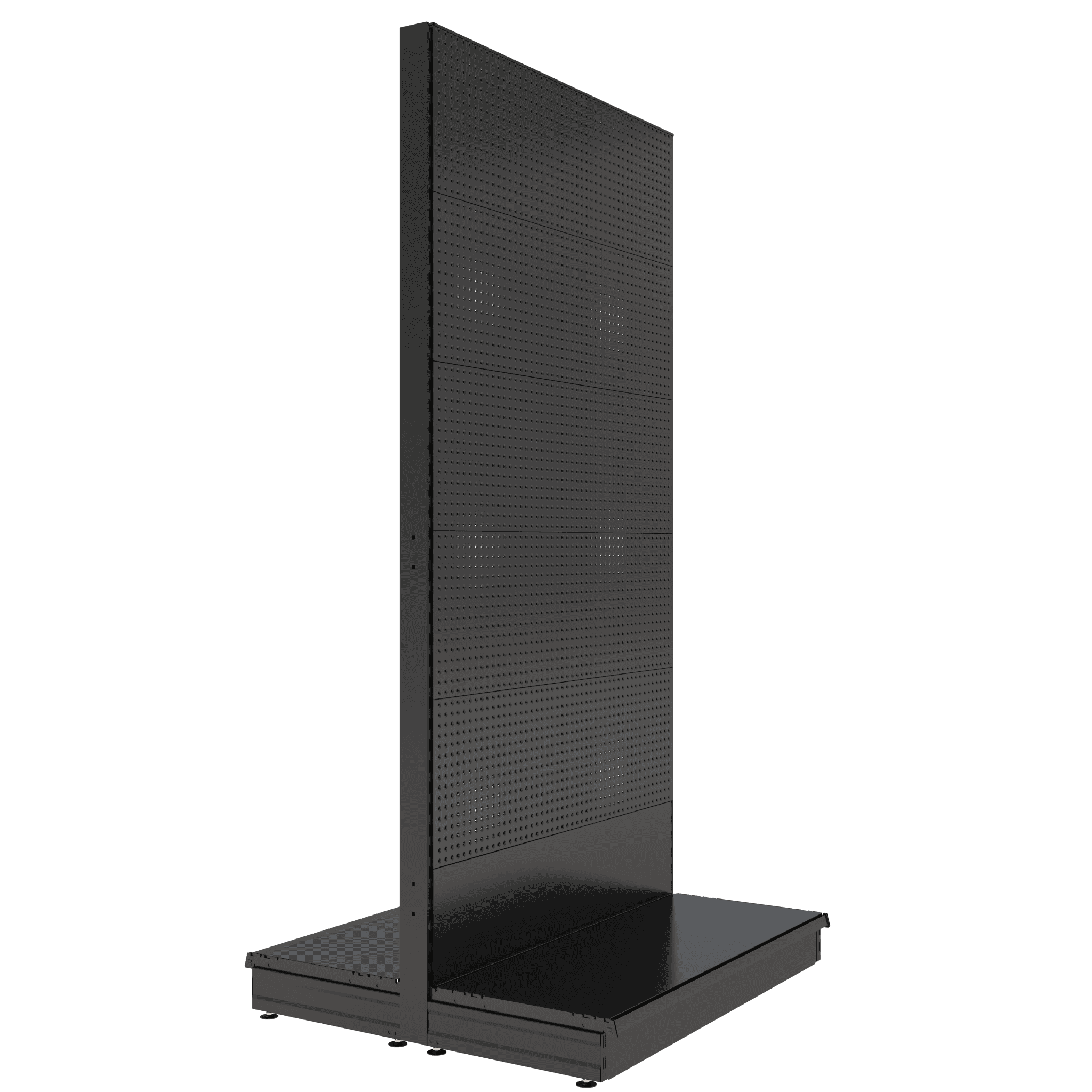S-Mart 1200L x 2400H Double-Sided Gondola Shelving Bay with Volcano Back Panels - Matt Black