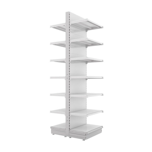 S-Mart 600L x 2400H Double-Sided Gondola Shelving Bay with Plain Back Panels - Image 2