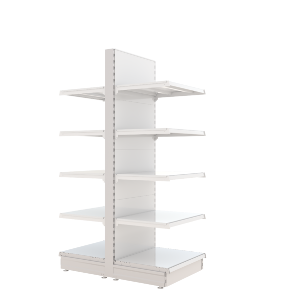 S-Mart 600L x 1800H Double-Sided Gondola Shelving Bay with Plain Back Panels - Image 2