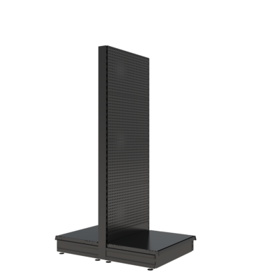 S-Mart 665L x 1800H Double-Sided Gondola Shelving Bay with Volcano Back Panels - Matt Black