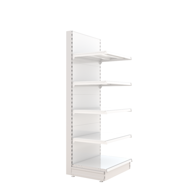 S-Mart 665L x 1800H Single-Sided Gondola Shelving Bay with Plain Back Panels - Image 2