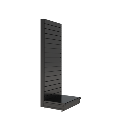 S-Mart 665L x 1800H Single-Sided Gondola Shelving Bay with Slatwall Back Panels - Matt Black