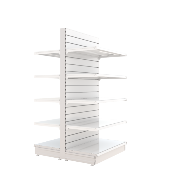 S-Mart 914L x 1800H Double-Sided Gondola Shelving Bay with Slatwall Back Panels - Image 2