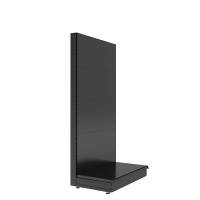 S-Mart 914L x 1800H Single-Sided Gondola Shelving Bay with Plain Back Panels - Matt BlacK