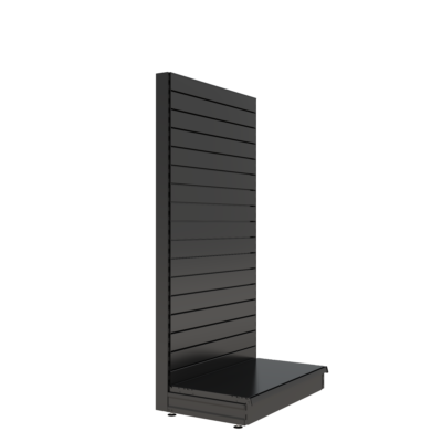 S-Mart 914L x 1800H Single-Sided Gondola Shelving Bay with Slatwall Back Panels - Matt Black