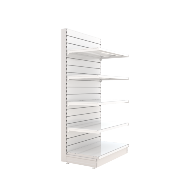 S-Mart 914L x 1800H Single-Sided Gondola Shelving Bay with Slatwall Back Panels - Image 2