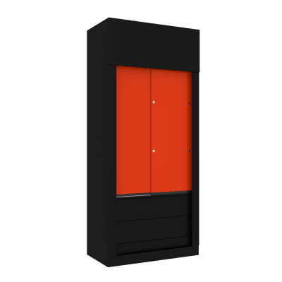 Cigarette Cabinet with Lockable Sliding Door