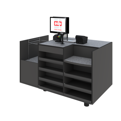 Express Checkouts with Bag Holder - Timber