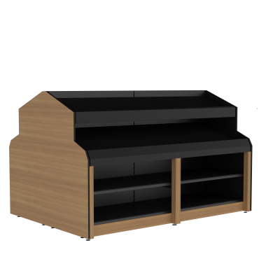 Produce Bunk - Double Sided 2-Tier with Flat End Panels