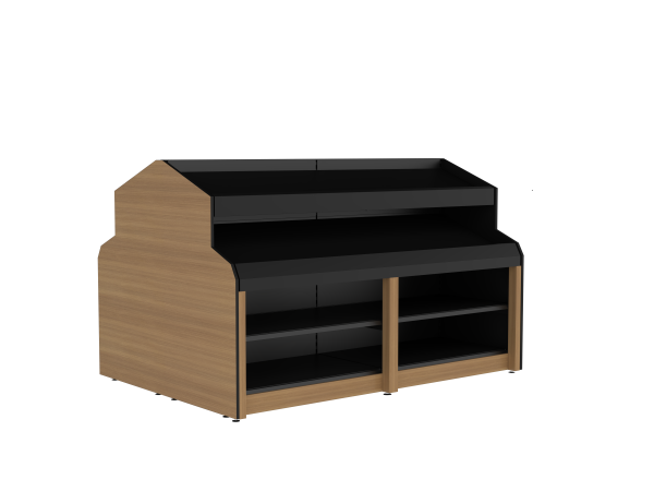 Produce Bunk - Double Sided 2-Tier with Flat End Panels