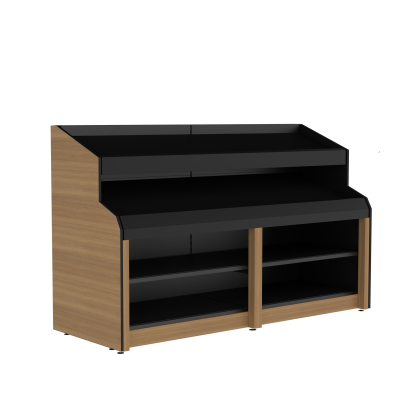 Produce Bunk - Single Sided 2-Tier with Flat End Panels