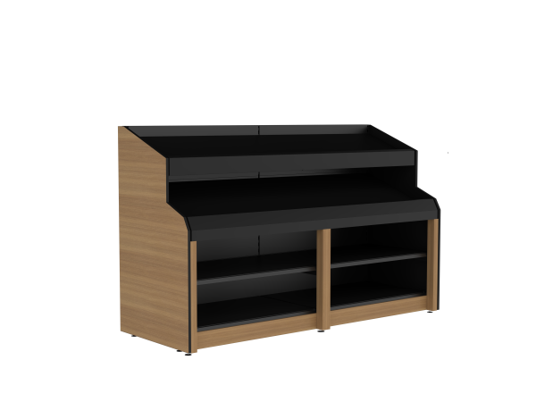 Produce Bunk - Single Sided 2-Tier with Flat End Panels